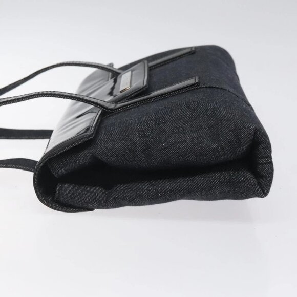 BVLGARI Logo Mania Shoulder Bag Canvas Black Silver - Picture 4 of 16